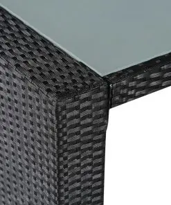 vidaXL 5 Piece Outdoor Bar Set Poly Rattan and Glass