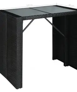 vidaXL 5 Piece Outdoor Bar Set Poly Rattan and Glass
