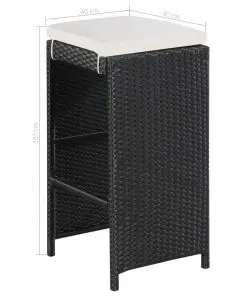 vidaXL 5 Piece Outdoor Bar Set Poly Rattan and Glass