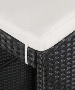 vidaXL 9 Piece Outdoor Dining Set Poly Rattan Black