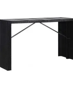 vidaXL 9 Piece Outdoor Dining Set Poly Rattan Black