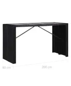 vidaXL 9 Piece Outdoor Dining Set Poly Rattan Black