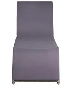 vidaXL Sun Lounger with Table Poly Rattan Grey