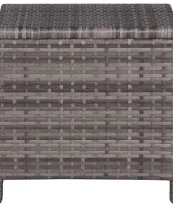 vidaXL Sun Lounger with Table Poly Rattan Grey