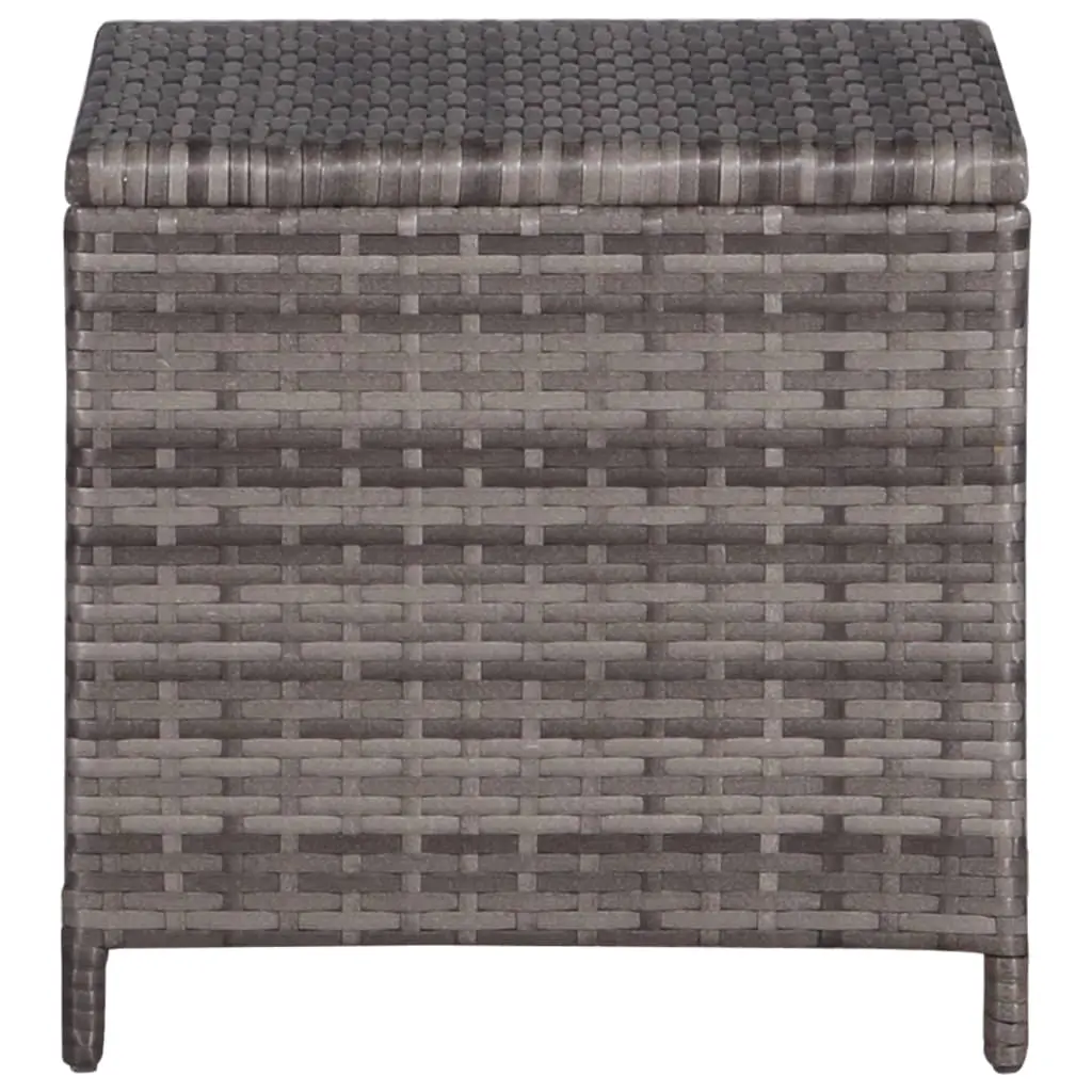 vidaXL Sun Lounger with Table Poly Rattan Grey