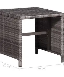 vidaXL Sun Lounger with Table Poly Rattan Grey