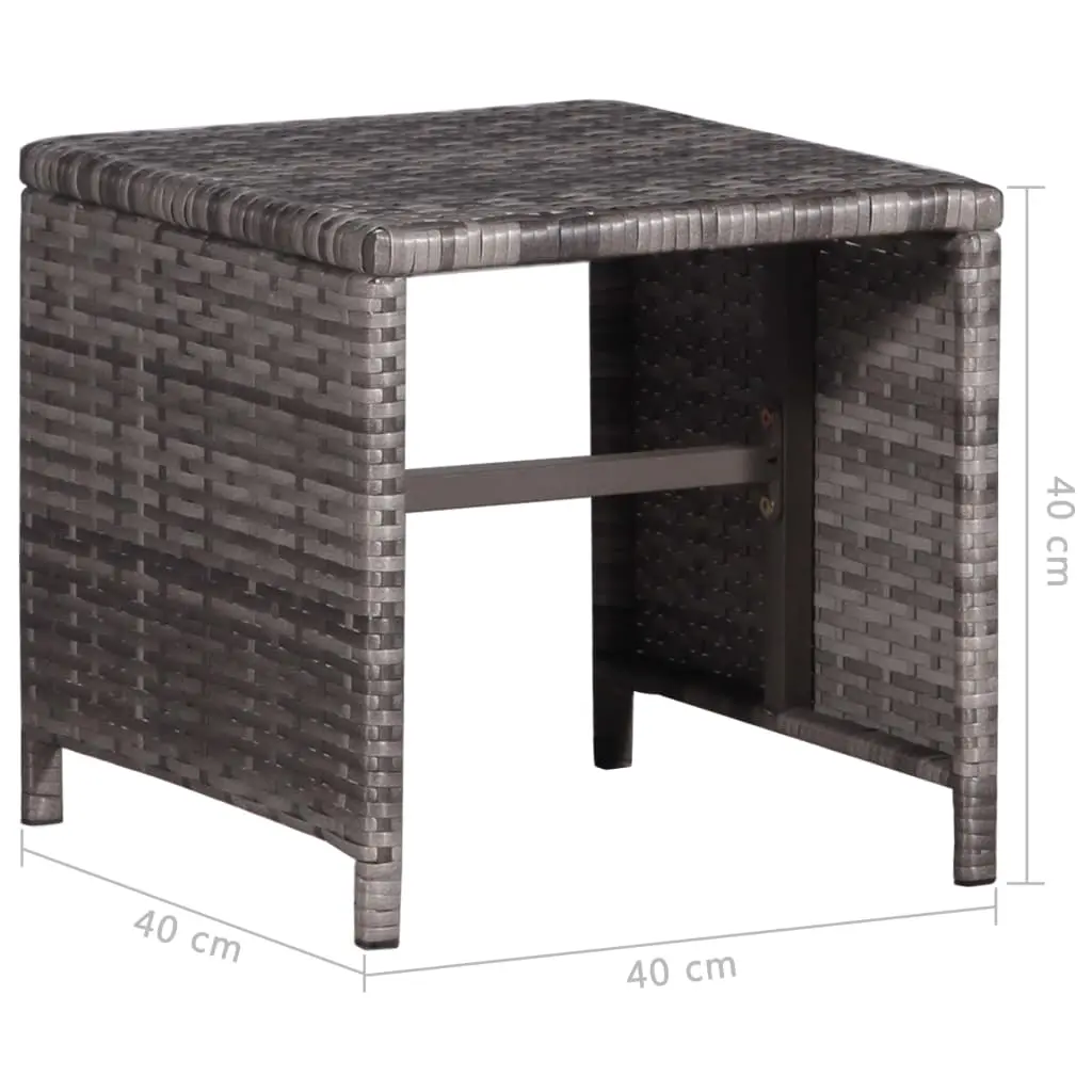 vidaXL Sun Lounger with Table Poly Rattan Grey