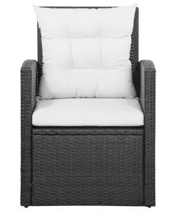 vidaXL 5 Piece Garden Lounge Set with Cushions Poly Rattan Black