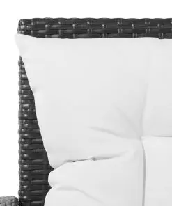 vidaXL 5 Piece Garden Lounge Set with Cushions Poly Rattan Black