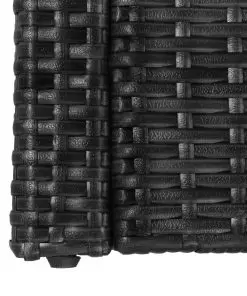 vidaXL 5 Piece Garden Lounge Set with Cushions Poly Rattan Black