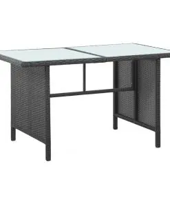 vidaXL 5 Piece Garden Lounge Set with Cushions Poly Rattan Black