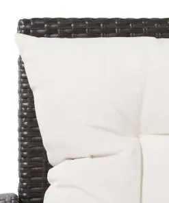 vidaXL 5 Piece Garden Lounge Set with Cushions Poly Rattan Brown