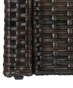 vidaXL 5 Piece Garden Lounge Set with Cushions Poly Rattan Brown