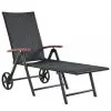 vidaXL Sun Lounger with Wheels Poly Rattan Black vidaXL Sun Lounger with Wheels Poly Rattan Black
