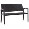vidaXL Garden Bench 122 cm Poly Rattan Brown vidaXL Garden Bench 122 cm Poly Rattan Brown