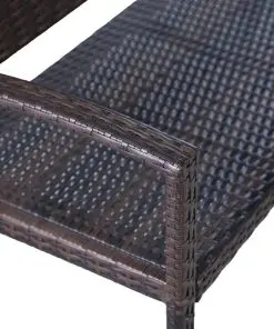 vidaXL Garden Bench 122 cm Poly Rattan Brown