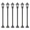 vidaXL Garden Post Lights 6 pcs E27 110 cm Aluminium Bronze