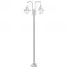 vidaXL Garden Post Light E27 220 cm Aluminium 2-Lantern White