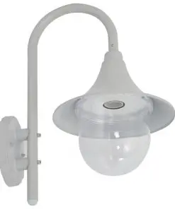 vidaXL Garden Wall Lamp E27 42 cm Aluminium White