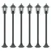 vidaXL Garden Post Lights 6 pcs E27 110 cm Aluminium Dark Green