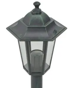 vidaXL Garden Post Lights 6 pcs E27 110 cm Aluminium Dark Green