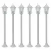 vidaXL Garden Post Lights 6 pcs E27 110 cm Aluminium White