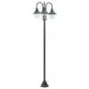 vidaXL Garden Post Light E27 220 cm Aluminium 3-Lantern Dark Green