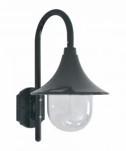 vidaXL Garden Wall Lamp E27 42 cm Aluminium Dark Green