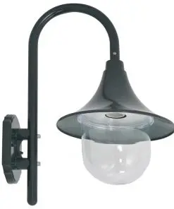 vidaXL Garden Wall Lamp E27 42 cm Aluminium Dark Green