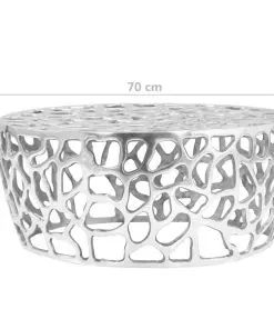 vidaXL Coffee Table Casted Aluminium 70×30 cm Silver