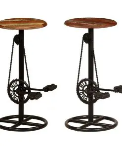 vidaXL Bar Chairs 2 pcs Solid Reclaimed Wood