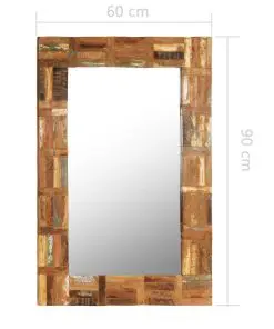 vidaXL Wall Mirror Solid Reclaimed Wood 60×90 cm