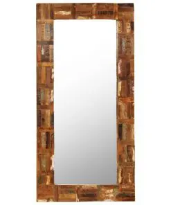 vidaXL Wall Mirror Solid Reclaimed Wood 60×120 cm