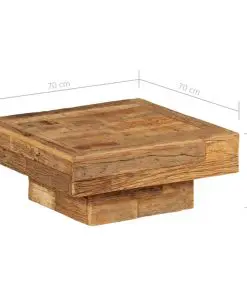 vidaXL Coffee Table Solid Reclaimed Wood 70x70x30 cm