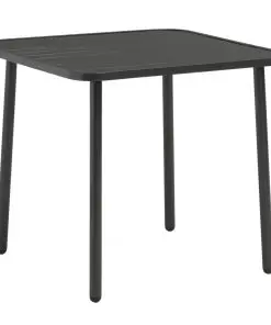 vidaXL Garden Table Dark Grey 80x80x72 cm Steel