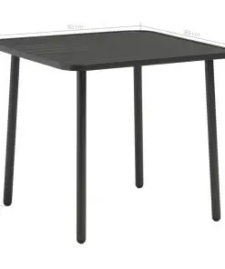 vidaXL Garden Table Dark Grey 80x80x72 cm Steel