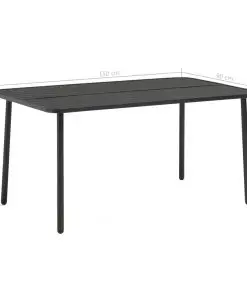 vidaXL Garden Table Dark Grey 150x90x72 cm Steel