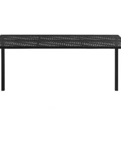vidaXL Garden Table Black 150x90x72 cm Steel