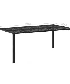 vidaXL Garden Table Black 180x90x72 cm Steel