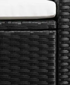 vidaXL 4 Piece Garden Lounge Set Poly Rattan Black and White