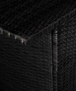 vidaXL 3 Piece Bistro Set with Cushions Poly Rattan Black