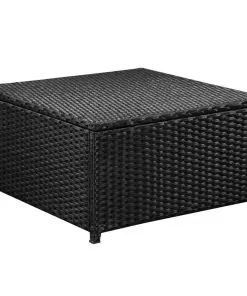vidaXL 7 Piece Garden Lounge Set with Cushions Poly Rattan Black