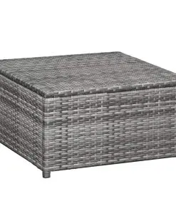 vidaXL 6 Piece Garden Lounge Set with Cushions Poly Rattan Grey
