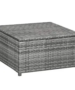 vidaXL 7 Piece Garden Lounge Set with Cushions Poly Rattan Grey