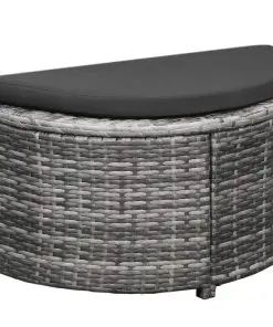 vidaXL 12 Piece Garden Lounge Set with Cushions Poly Rattan Grey