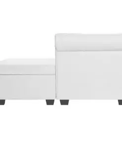 vidaXL L-shaped Chesterfield Sofa Artificial Leather White