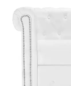 vidaXL L-shaped Chesterfield Sofa Artificial Leather White