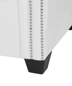 vidaXL L-shaped Chesterfield Sofa Artificial Leather White