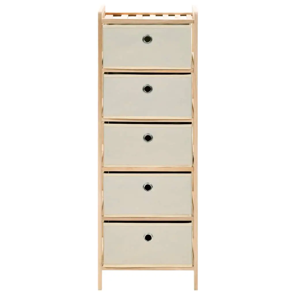 vidaXL Storage Rack with 5 Fabric Baskets Cedar Wood Beige