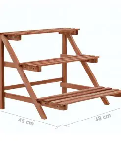 vidaXL 3-Tier Plant Stand Cedar Wood 48x45x40 cm